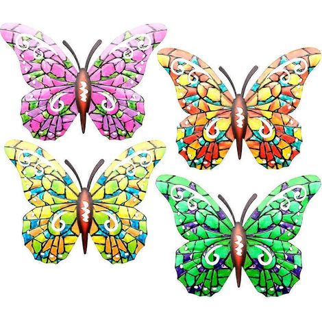 Élégante sculpture de papillon en métal à fixer au mur, œuvre d'art pour le jardin (1/4)