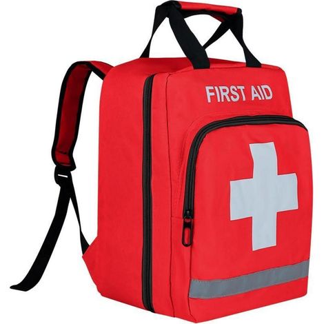 Roter Erste-Hilfe-Rucksack mit reflektierendem Streifen für Outdoor & Reisen