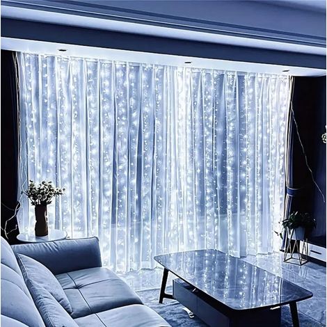 Lichterkette für Fenster 3x3m, kalte Farben (1/5)