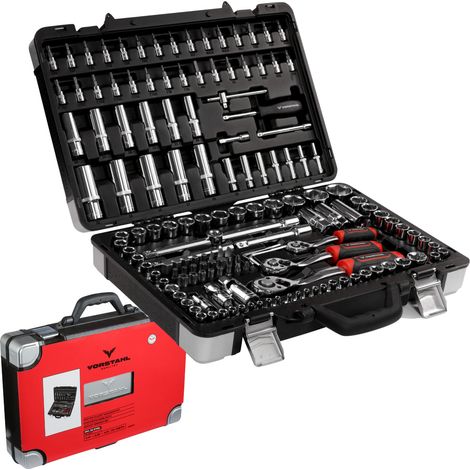 Coffret de clés à douille, embouts à cliquet, mallette, 151 pièces, Vorstahl (1/5)