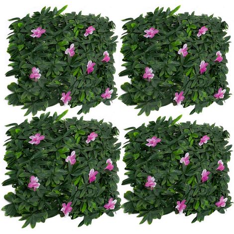 GreenBrokers A1266-4 - Fioriera artificiale da parete, 4 pezzi, colore: Viola (1/5)