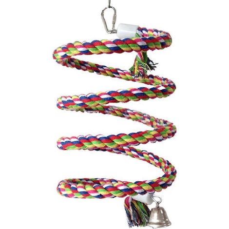 Balançoire pour oiseaux en corde de coton, perchoir spiralé, jouet d'escalade pour perroquet, anti-ennui - Style 1 (1/5)