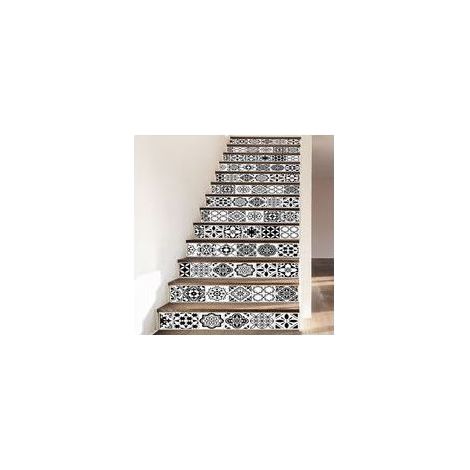 Tigrezy – Lot de 13 stickers adhésifs escalier 18x100cm – Autocollants contremarche en PVC – Décoration originale pour surfaces lisses - 13Pcs (1/5)