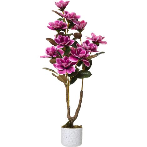 Künstliche Orchidee & Magnolienbaum, lebensechte Blumen, elegante Dekoration, Rosa 95cm (1/2)