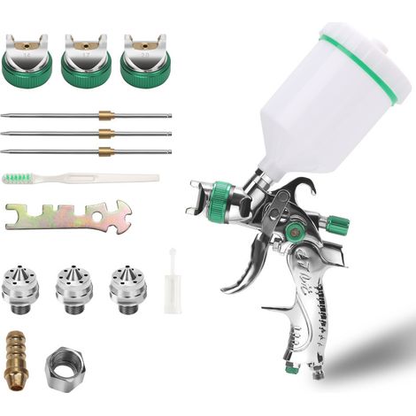 SWANEW Pistola a spruzzo SET 1.4 + 1.7 + 2 mm Pistola a spruzzo HVLP Pistola a spruzzo. ugello: 1.4 + 1.7 + 2 mm (1/5)