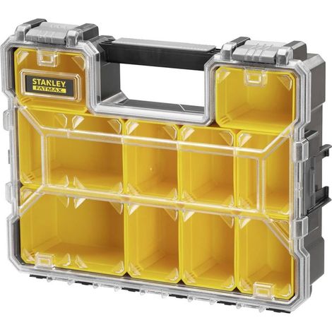 Rangement Organiseurs et Casiers Gamme FATMAX - Polycarbonate Incassable - 10 Compartiments Amovibles Peu Profonds - Étanche - Poignée de Transport - Capacité 3.5L (1/5)