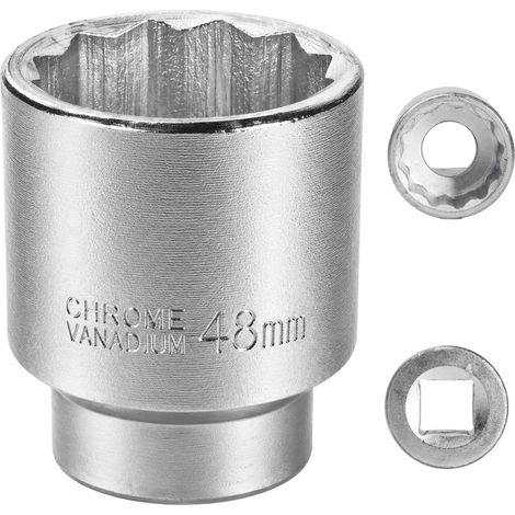 Douille 48mm 3/4" 12 pans, Douille pour clé 3/4 48mm pour clé CR-MO (1/5)