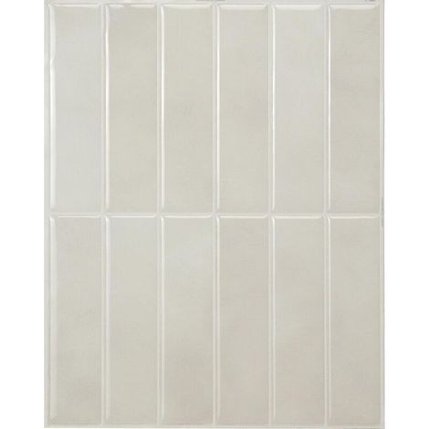 Crédence adhésive pour cuisine et salle de bain, carreaux blanc-gris autocollants, lot de 5 feuilles,29 x 22.86 cm (1/4)