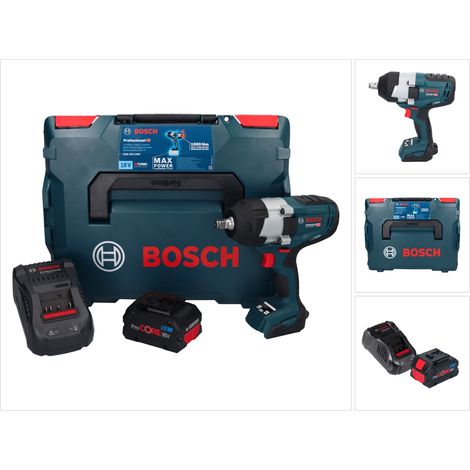 Bosch GDS 18V-1000 Avvitatore a impulsi professionale a batteria 18 V 1000 Nm BITURBO Brushless + 1x batteria ricaricabile ProCORE 8,0 Ah + caricabatterie + L-Boxx