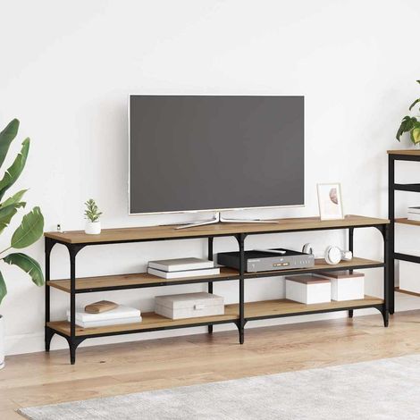 Meuble TV-Banc TV-Meuble Télé Chêne artisanal 160 x 30 x 50 cm (1/5)