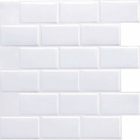 2 Pièces Stickers Carrelage pour Cuisine Salle de Bain, Credence Adhesive Cuisine, ImperméAble Carrelage Adhesif Carreaux de Autocollant Mural DéCoratif (1/5)