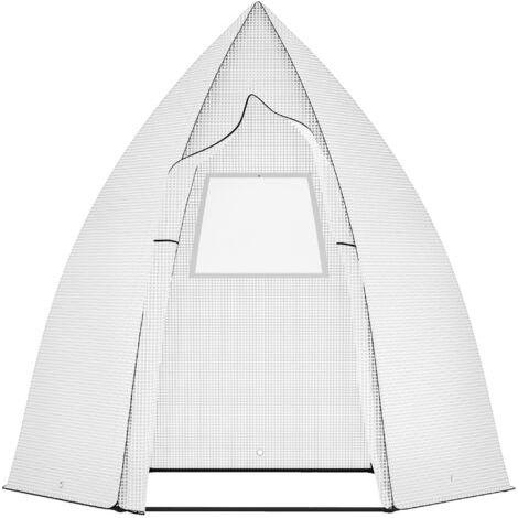 Mini serre d'hiver pour plantes avec porte enroulable, protection hivernale pour jardin et balcon, blanche, 160 x 140 x 180 cm
