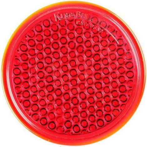 2 Catadiottri adesivi catarifrangenti a cerchio con/senza foro al centro in 3 colori - Modello: Adesivo senza foro - Colore: Rosso