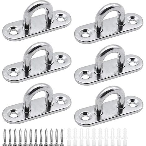Lot 6 plaques à œillets en acier inoxydable 5 mm fixation (1/5)