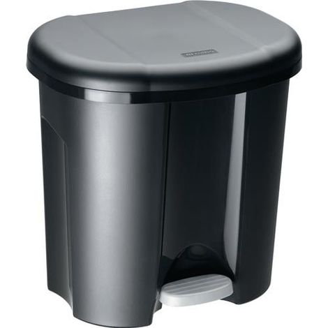 Cubo  de  pedal  TRIO  1x10/2x15l  A420xH585mm  Pl.negro  ROTHO (1/2)