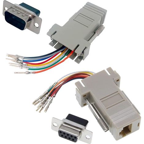 Adaptateur Modulaire DB9 Vers RJ45 10 PièCes, Adaptateur Ethernet Prise Femelle DB9 Vers RJ45 (1/2)