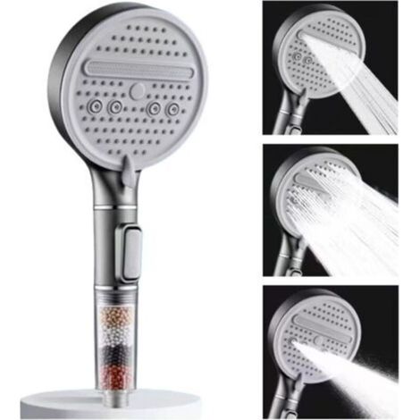 Pommeau de douche à filtre à grand panneau pour salle de bain et usage domestique (gris foncé) (1/5)