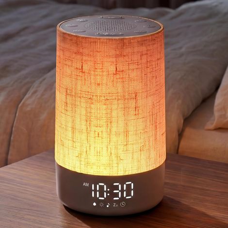 Réveil Lumineux Simulateur d'Aube 2 Alarme 7 Couleurs Snooze Radio Design fluorescent, 20 niveaux de luminosité, 7 bruits blancs, simulation crépuscule pour dormir, adapté pour chambre (1/5)