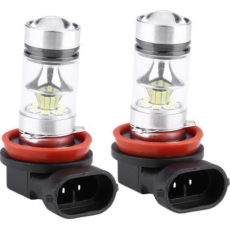 Lot de 2 Ampoules LED H8 H9 H11 6000K Blanc Super Lumineux 100W pour Phares et Feux de Brouillard Auto (1/5)