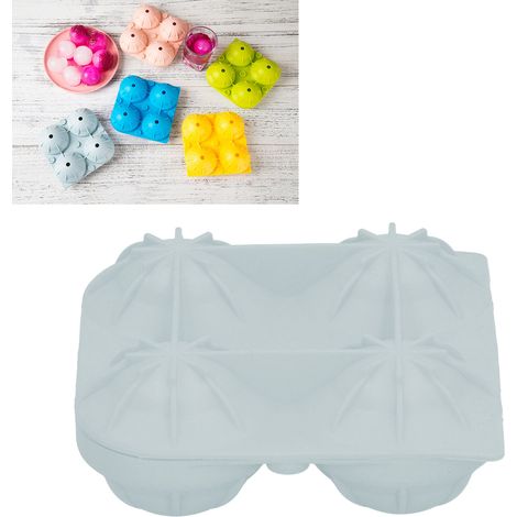 Kugelförmige Eiswürfelform mit 4 Fächern, Werkzeug zur Herstellung von Eisbällen, ideal für Zuhause, Küche, Bar und Restaurant, mintgrün. (1/5)