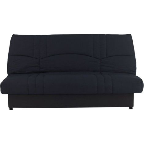 Canapé convertible Clic-clac - 3 places - Tissu Noir - 190 x 90 x 92 cm - PIXIE (1/5)