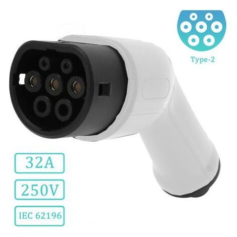 Typ-2-Ladekabel für Elektroautos - 32A IP54-Adapter - 250V Schnellladung - Kompatibel mit allen Typ-2-Fahrzeugen (1/5)