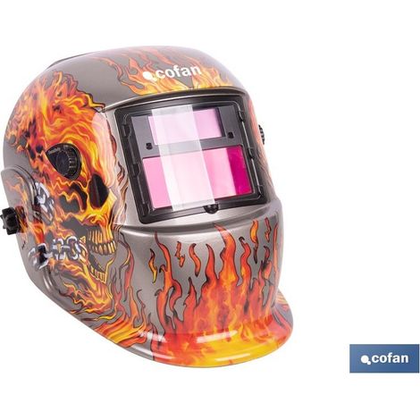 Casco de soldadura automático Fire Skull con visor amplio