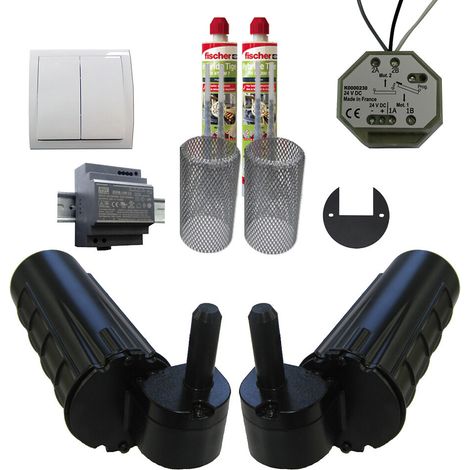 Slid'Up By Mantion – Motorisation invisible pour volets battants – Kit 2 moteurs Ø 14 mm – Alimentation à découpage – Poids max 50 kg