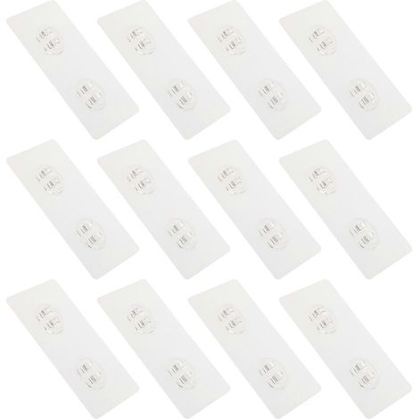 Crochets adhésifs transparents pour rideau de douche, adaptés à la fixation murale, paquet de 60. (1/4)