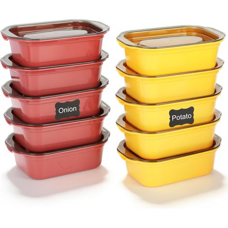 10PCS Boite Alimentaire Plastique, Rectangulaire Boite Congelation Alimentaire avec Couvercle, Empilables Boite Hermetique Alimentaire, Hermétiques, Sans Bpa, Adaptés au Micro-Onde, 200ML (1/5)