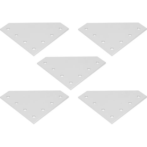 Verstärkte Aluminium-Befestigungshalterung mit 7 Löchern, oxidierte Silberoberfläche, Montageplatte für 4040L-Profil, 5er-Packung (1/5)