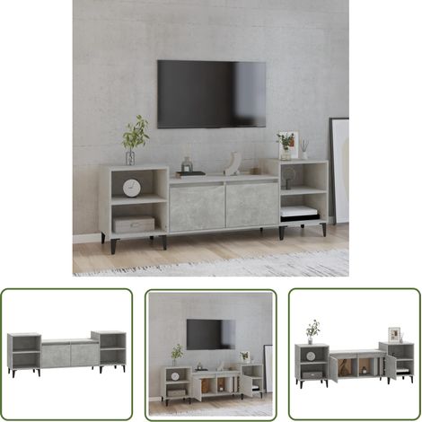 Meuble TV, Étagère TV, Meuble de Salon, Gris béton 160x35x55 cm Bois d'ingénierie OIB3766E (1/5)