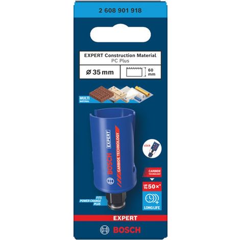 Bosch EXPERT Lochsäge Construction Material Power Change Plus, 35 x 60 mm