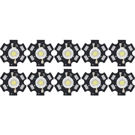 de 10 LED ultra lumineuses 3V à LED blanches 6500K 1W pour (1/4)
