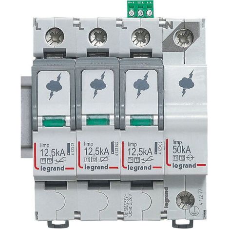 Legrand Überspannungsableiter 412277 SPD T1+T2 12,5KA 3P+N NR+FM 4M