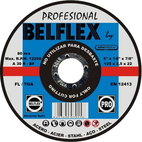 Disco FL/TGA A30RBF FL/TGA 125X2.5X22 A30RBF