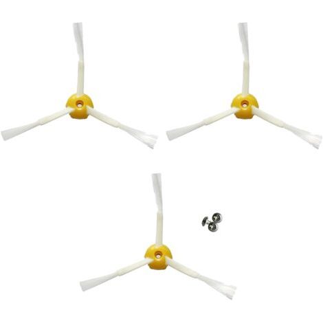 Pack de Remplacement de 3 brosses latérales Compatible avec Roomba séries 500, 600 et 700 - Kit de 3 pales - Pièces de Rechange de Haute qualité (1/5)