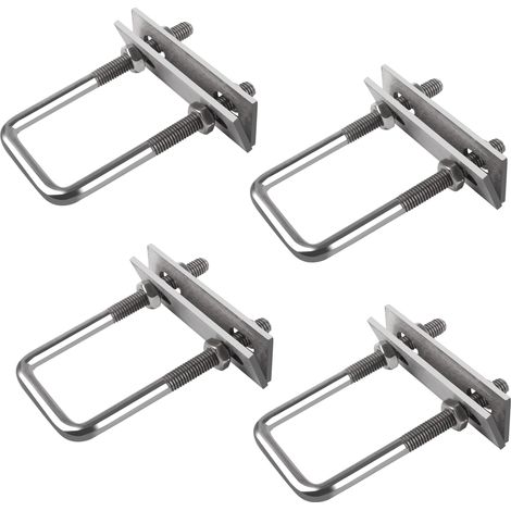 Boulons En U M8, Boulon En U En Acier Inoxydable Avec Écrou Plaques Rondelle, U-Boulon M8 x 50 x 60mm, U Boulons pour Coffre de Toit, Bride de Fixation (1/5)