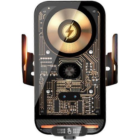 Support de téléphone de voiture, chargeur sans fil 66 W, fixation infrarouge intelligente pour grille d'aération, compatible iPhone, Samsung et Xiaomi. (1/5)