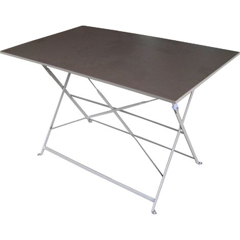 Tavolo Rettangolare da Giardino 110x70 cm in Ferro Vorghini Bistrò Tortora (1/2)