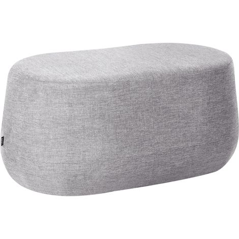 Banco moderno tapizado de tela con diseño liso suave dormitorio salón gris claro ASHTON
