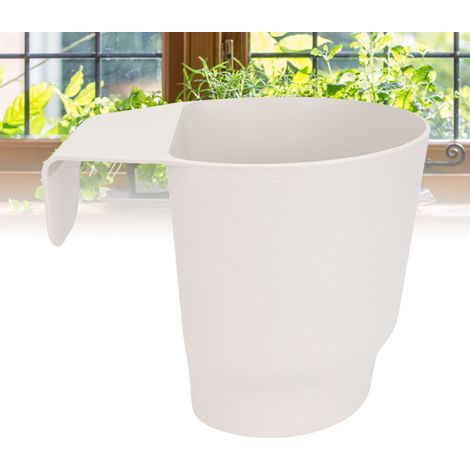 Pots de Fleur Suspensifs pour Balustrades et Clôtures Blancs (1/5)