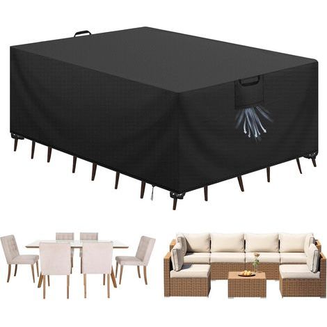 180x120x74cm Housses de Meubles de Jardin,Housse Salon De Jardin Imperméables,Housse Salon de Jardin, Housse de Table Extérieur Bâche Tissu 420D Oxford,Anti-UV (1/5)