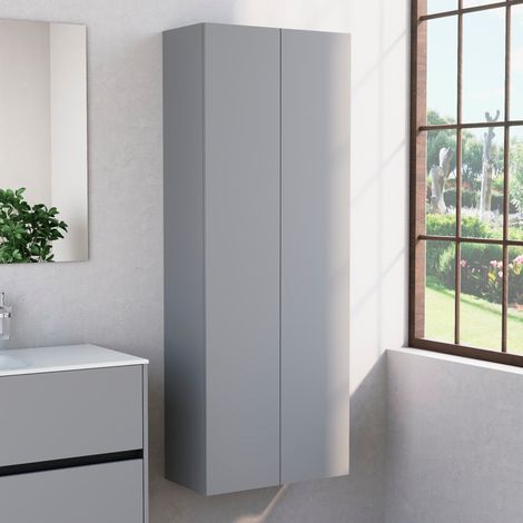 Inda - Colonna bagno con 2 ante e 4 ripiani 60x160 cm - Titanio (1/3)