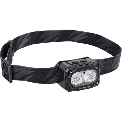 Lampe Frontale Rechargeable, étanche IPX4, avec Détecteur de Mouvement LED, 6 Modes de Lumière Vive pour le Camping et la Course