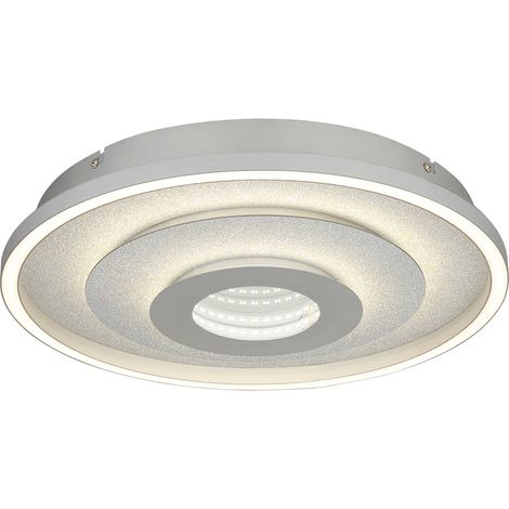 LED Deckenlampe Deckenleuchte Memoryfunktion Nachtlicht CCT silber D 40 cm (1/5)