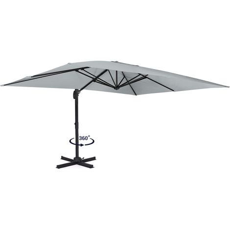 Ombrellone CALVI inclinabile a 360°, grigio chiaro 3x4 M con copertura (1/5)