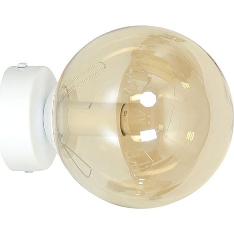 Applique Emibig Rossi 1 luce E14 bianco miele vetro (1/5)