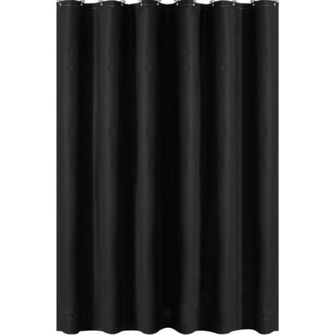 Rideau de douche anti-moisissure - Rideau de baignoire - PEVA - Anneaux inclus - Étanche - Inoxydable - Adapté à la salle de bains - 180X100cm - Zwart (1/5)