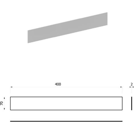Click fascia metallica a muro 400 mm - bianco opaco EVCKFM40B